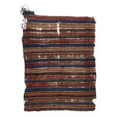 4'6'' x 6' Antique Turkish Fragment Kilim Rug, 18th Century