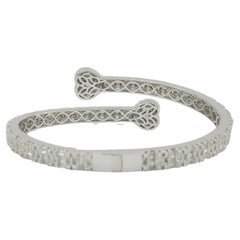 4.60 Carat Baguette Round Brilliant Cut Diamond Bangle Bracelet