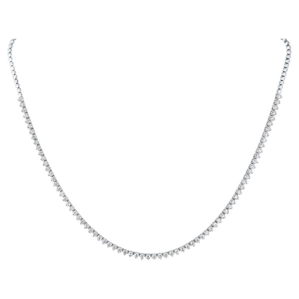 4,60 Karat Diamant-Tennis- Collier-Halskette aus 14K Weißgold - Shlomit Rogel