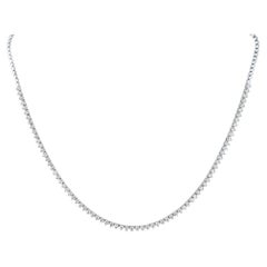 4.60 Carat Diamond Tennis Collier Necklace in 14k White Gold, Shlomit Rogel