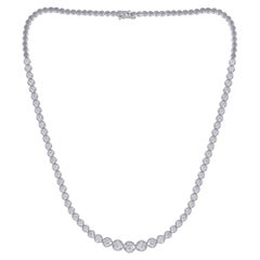 4.60 Carat Graduated Diamond 14 Karat White Gold Choker Necklace