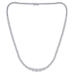 4,60 Karat abgestufter Diamant 14 Karat Weißgold Choker-Halskette