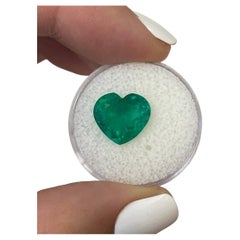 4.60 Carat Heart-Cut Colombian Emerald  Muzo Green Loose Natural Gemstone