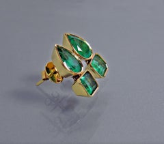 4.60 Carat Magnificent Natural Emerald Earrings 18 Karat Gold