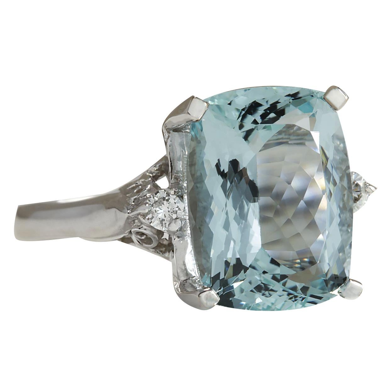 Stamped: 14K White Gold
Total Ring Weight: 4.0 Grams
Total Natural Aquamarine Weight is 4.50 Carat (Measures: 12.00x10.00 mm)
Color: Blue
Total Natural Diamond Weight is 0.10 Carat
Color: F-G, Clarity: VS2-SI1
Face Measures: 12.27x14.45 mm
Sku: