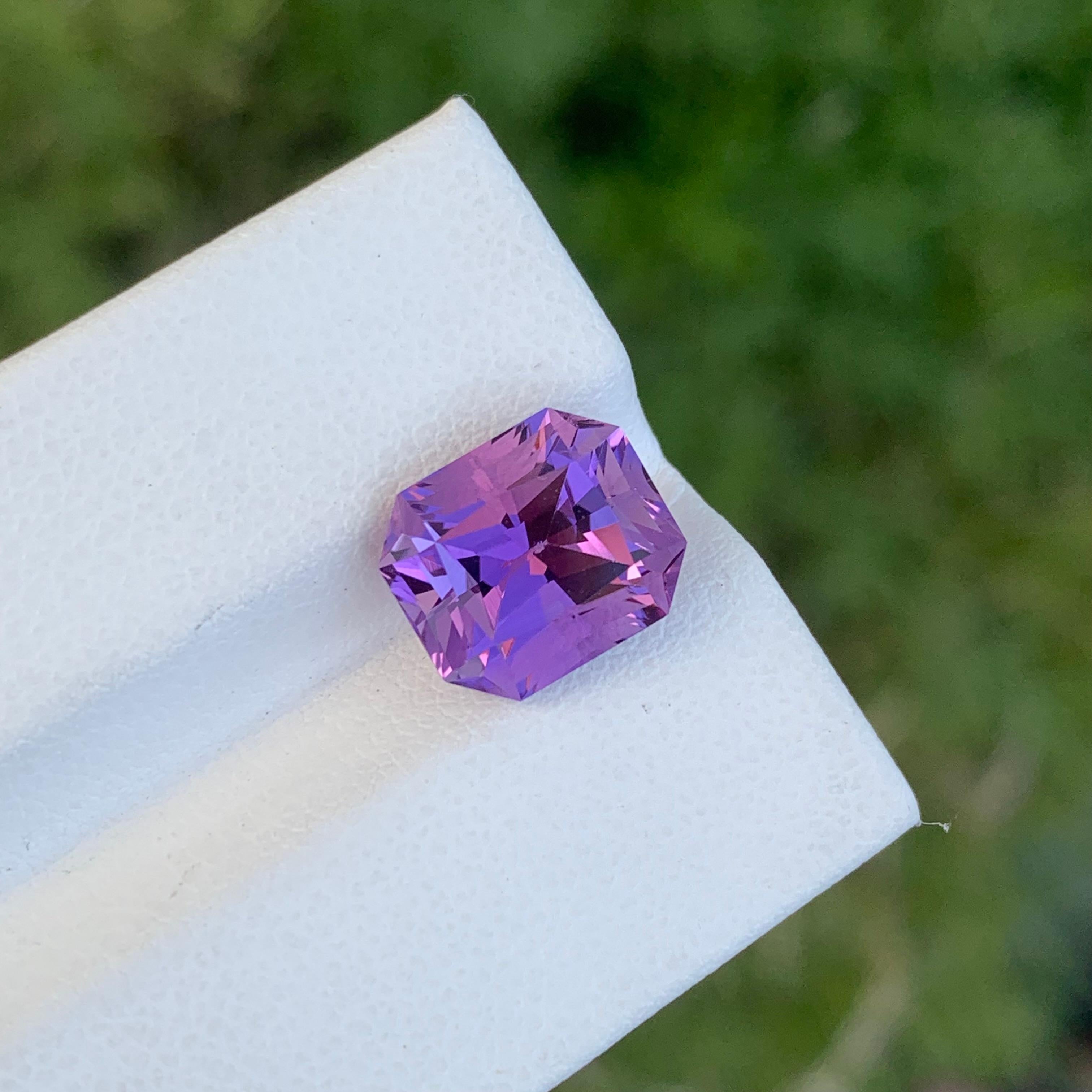 Loose Amethyst
Weight: 4.60 Carats
Dimension: 10.6 x 9.1 x 7.6 Mm
Colour: Purple
Origin: Brazil
Treatment: Non
Certificate: On Demand
Shape: Octagon 

Amethyst, a stunning variety of quartz known for its mesmerizing purple hue, has captivated humans