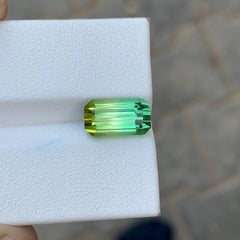 4.60 Karat Natürlicher Loser Bi Color Turmalin Stein Smaragd Schliff Afghanischer Edelstein
