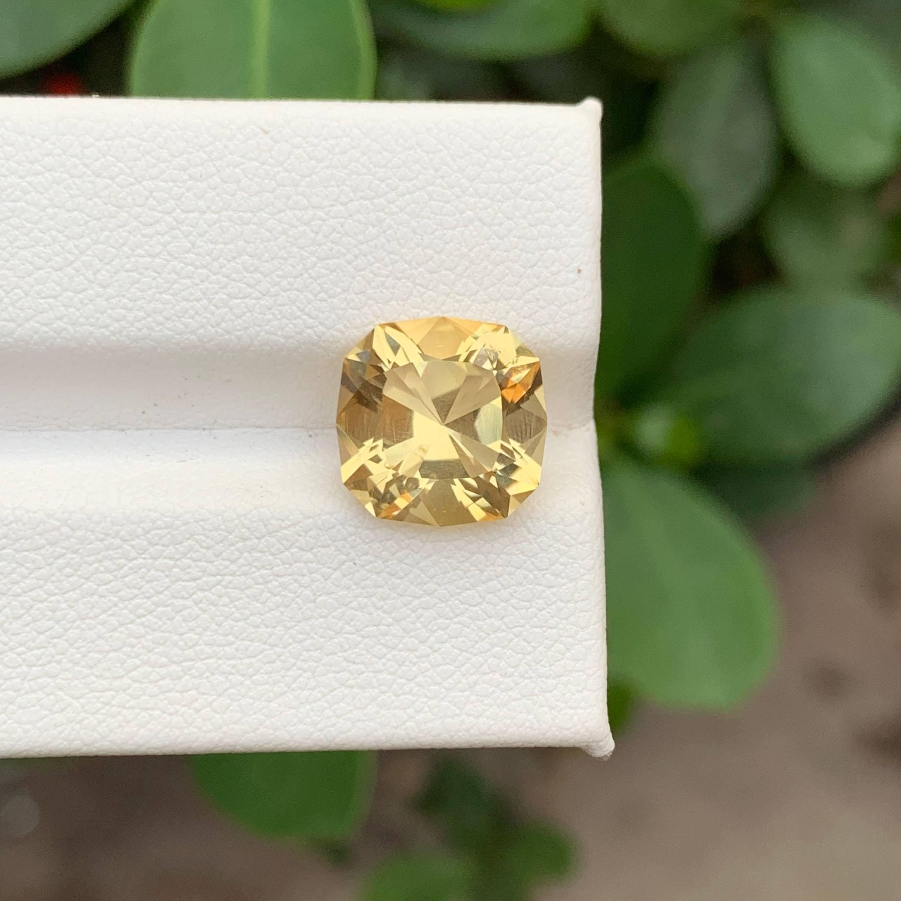 4,60 Carati Nature Sciolto Giallo Oro Citrino Taglio Cuscino Gemma Africana in vendita 5