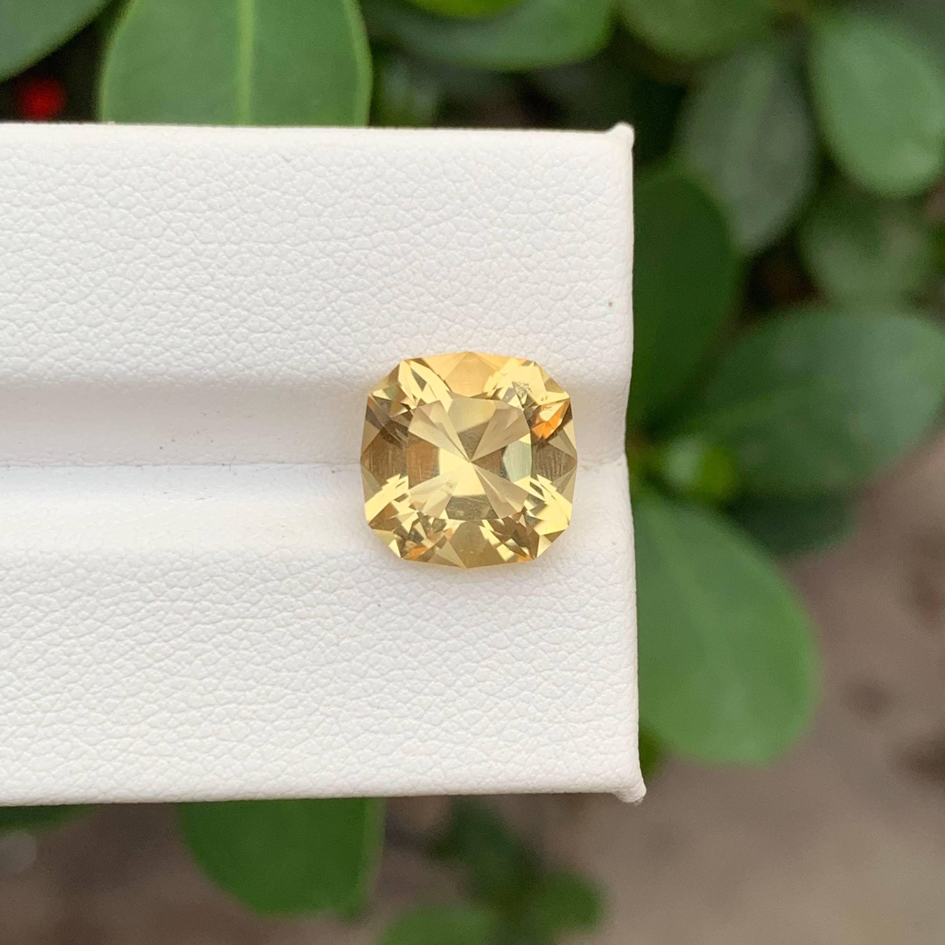 Taglio cuscino 4,60 Carati Nature Sciolto Giallo Oro Citrino Taglio Cuscino Gemma Africana in vendita