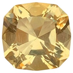 4.60 Carat Natural Loose Golden Yellow Citrine Cushion Cut African Gemstone (pierre précieuse africaine)