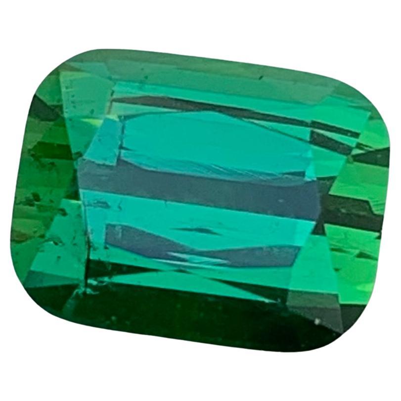4.60 Carat Natural Loose Green Lagoon Tourmaline Cushion Shape Gem For Ring  For Sale