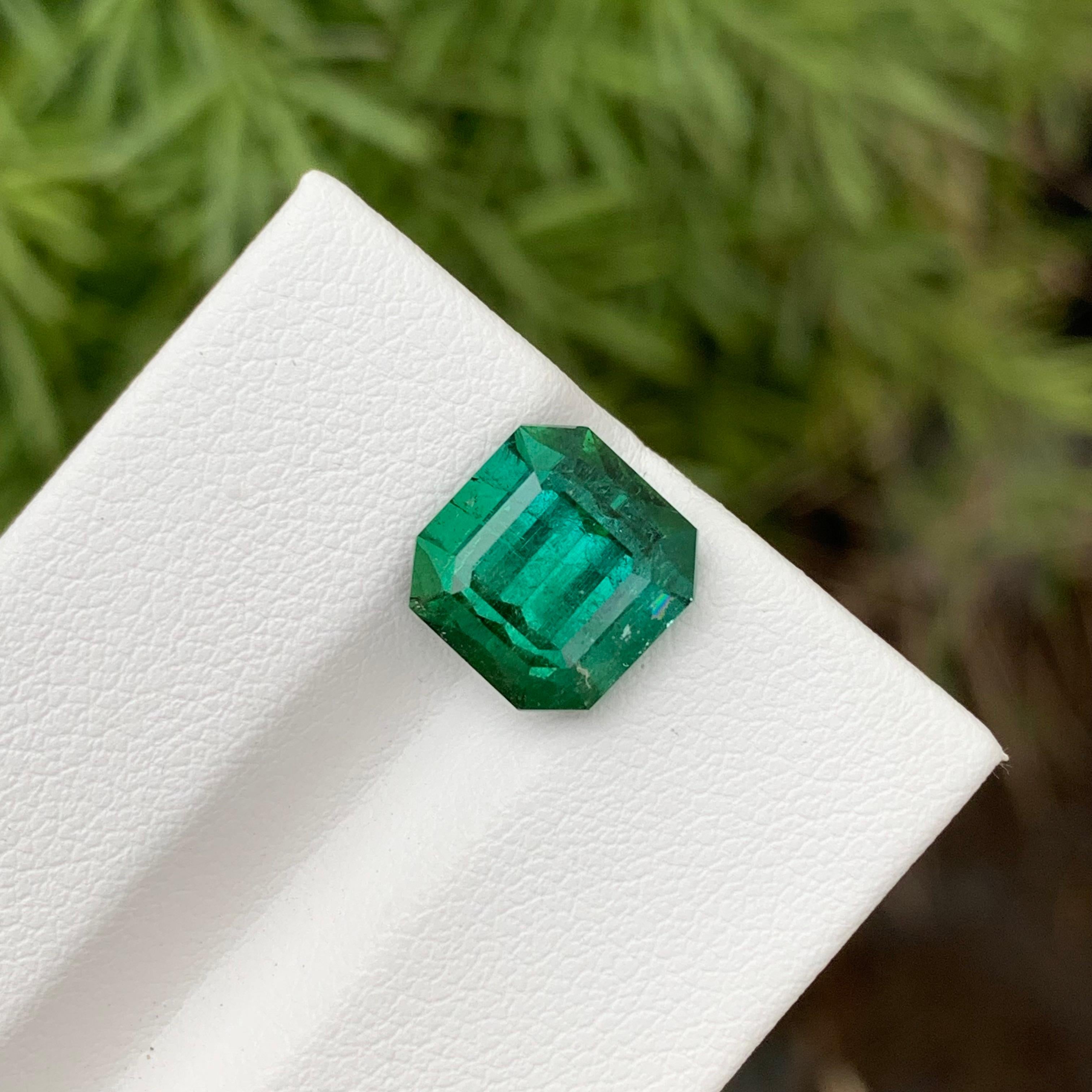 4.60 Carat Natural Loose Green Tourmaline Octagon Shape Gem For Jewellery Making For Sale 4