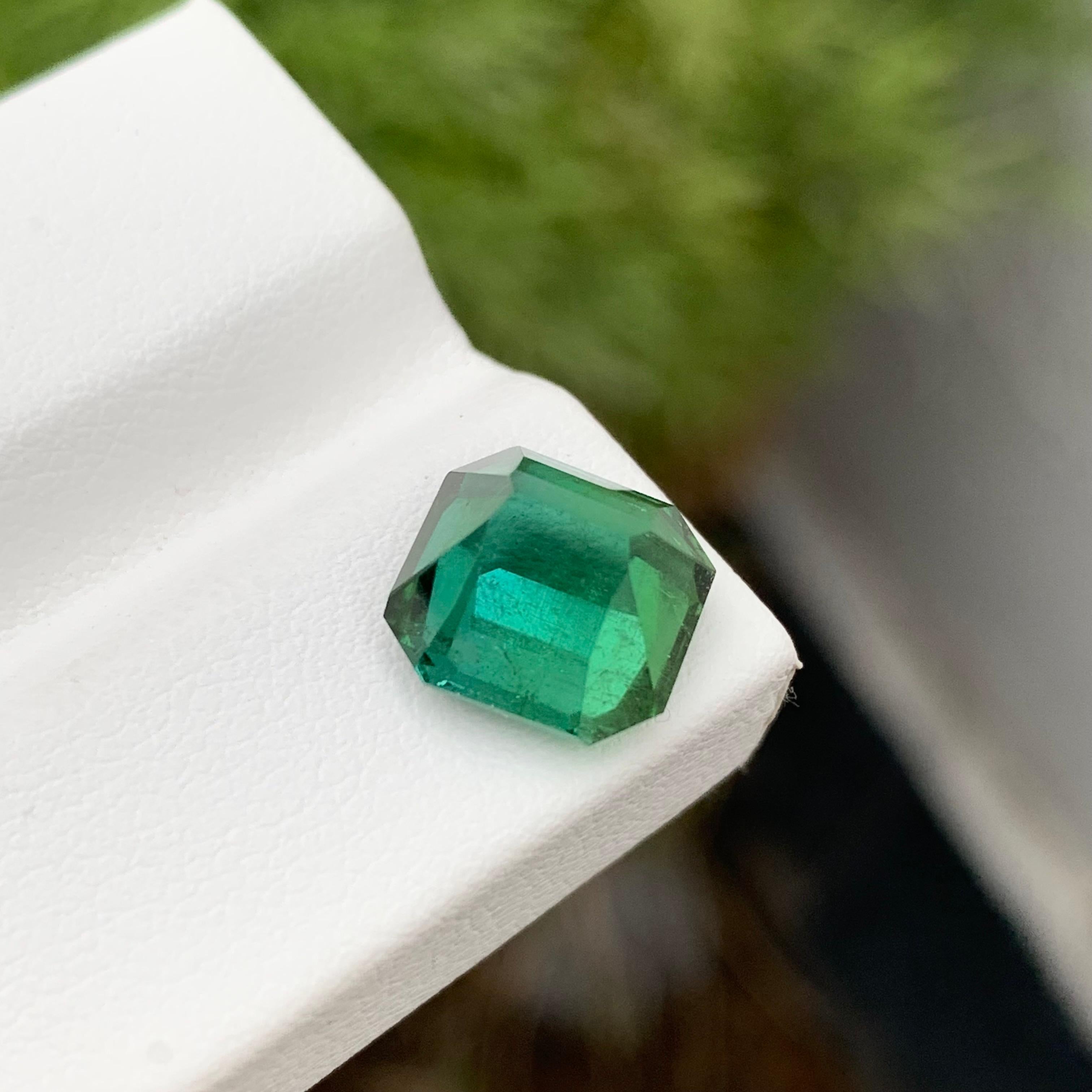 4.60 Carat Natural Loose Green Tourmaline Octagon Shape Gem For Jewellery Making For Sale 6