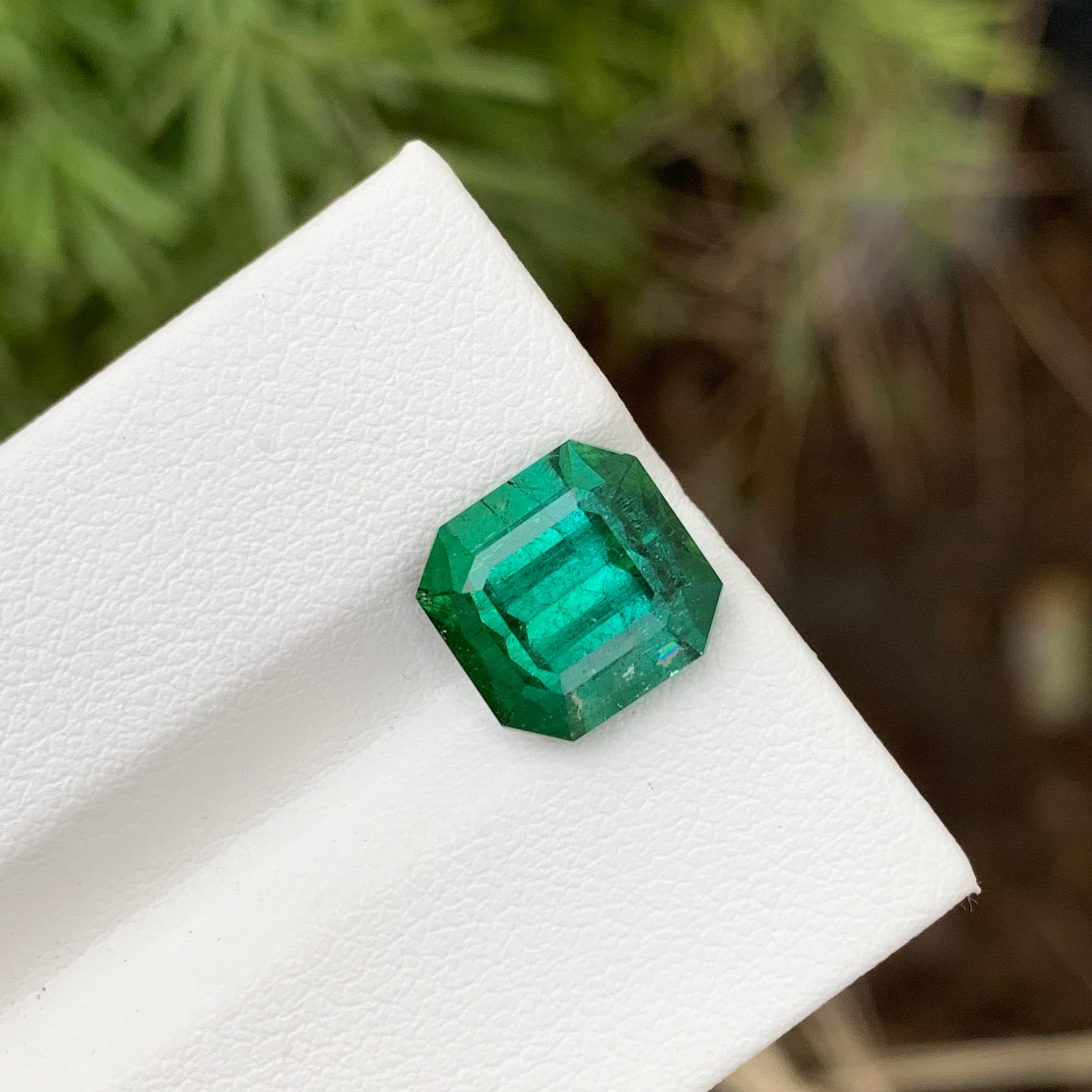 Lâches  Tourmaline verte
Poids : 4,60 carats
Dimension : 9,4 x 9,1 x 7,2 mm
Origine : Afghanistan
Traitement : Non
Certificat : Sur demande
Forme : Octogone 

La tourmaline verte, également connue sous le nom de Verdelite, est une pierre précieuse