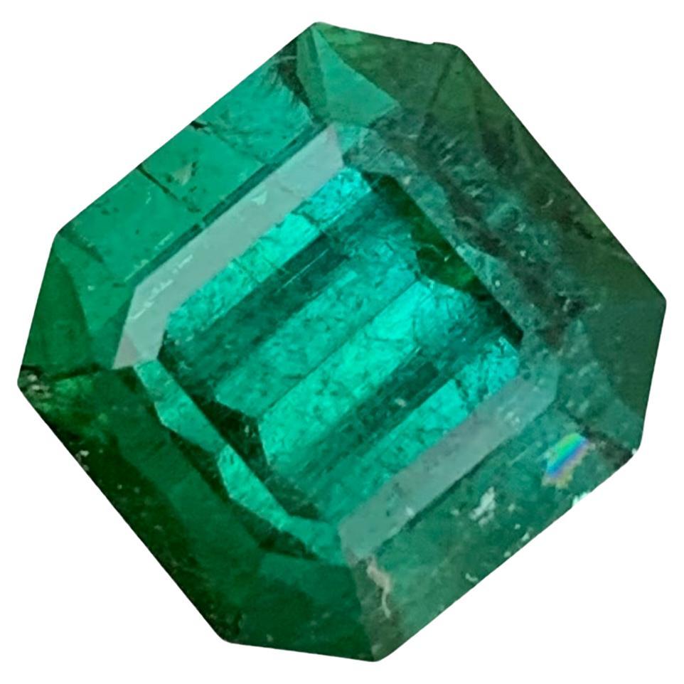 Tourmaline verte naturelle non sertie de 4,60 carats de forme octogonale pour la fabrication de bijoux