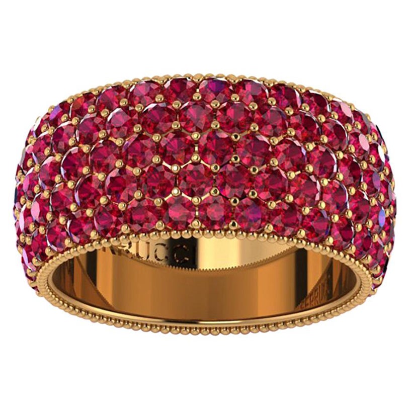 Breites Armband aus 18 Karat Gelbgold mit 4,60 Karat rotem Rubin
