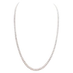 4.60 Carat Round Natural Diamond Tennis Necklace 14K White 16