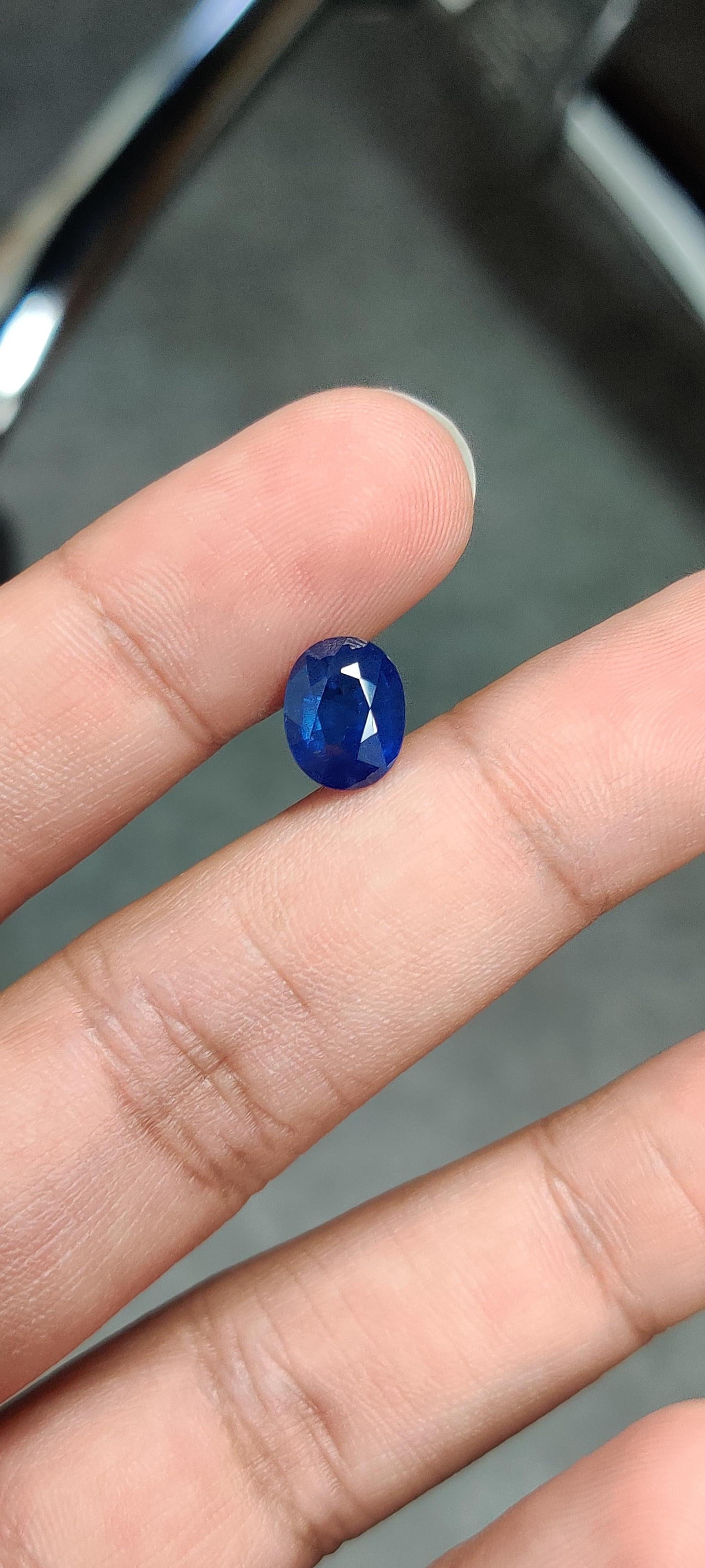 Oval Cut 4.60 Carat Royal Blue Ceylon Sapphire