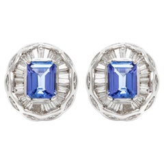 4.60 Carat Tanzanite & 4.11 Carat Diamond Earrings