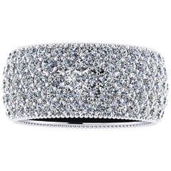 4,60 Karat breiter weißer Diamant-Pavé-Ring aus 18 Karat Weißgold