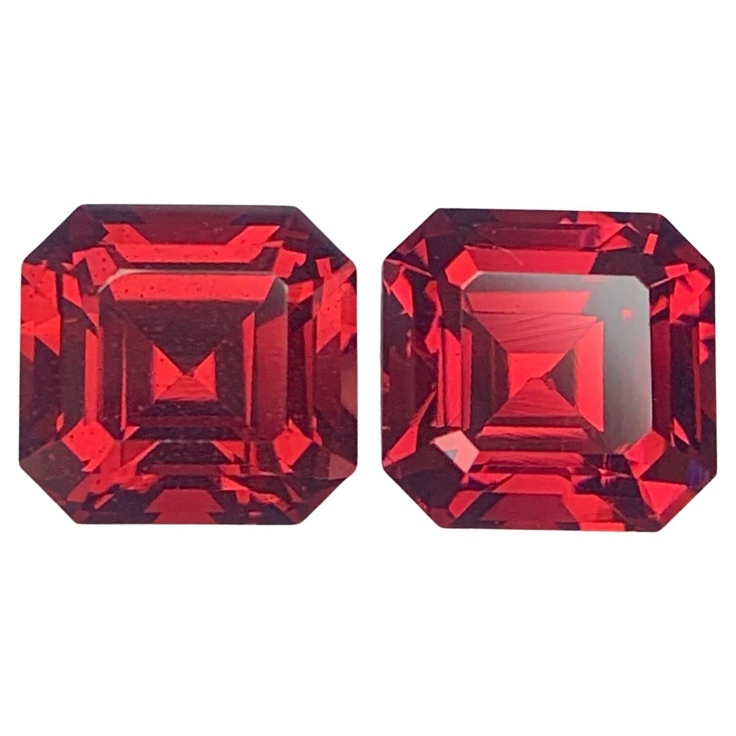4.60 Carats Loose Rhodolite Garnet Gemstone Pair For Sale