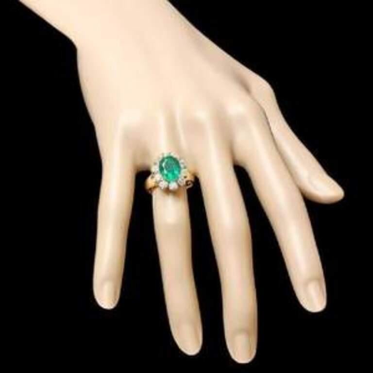 4.60 Carats Natural Emerald and Diamond 14K Solid Yellow Gold Ring

Total Natural Green Emerald Weight is: Approx. 3.40 Carats (transparent)

Emerald Measures: 10 x 8mm

Natural Round Diamonds Weight: Approx. 1.20 Carats (color G-H / Clarity