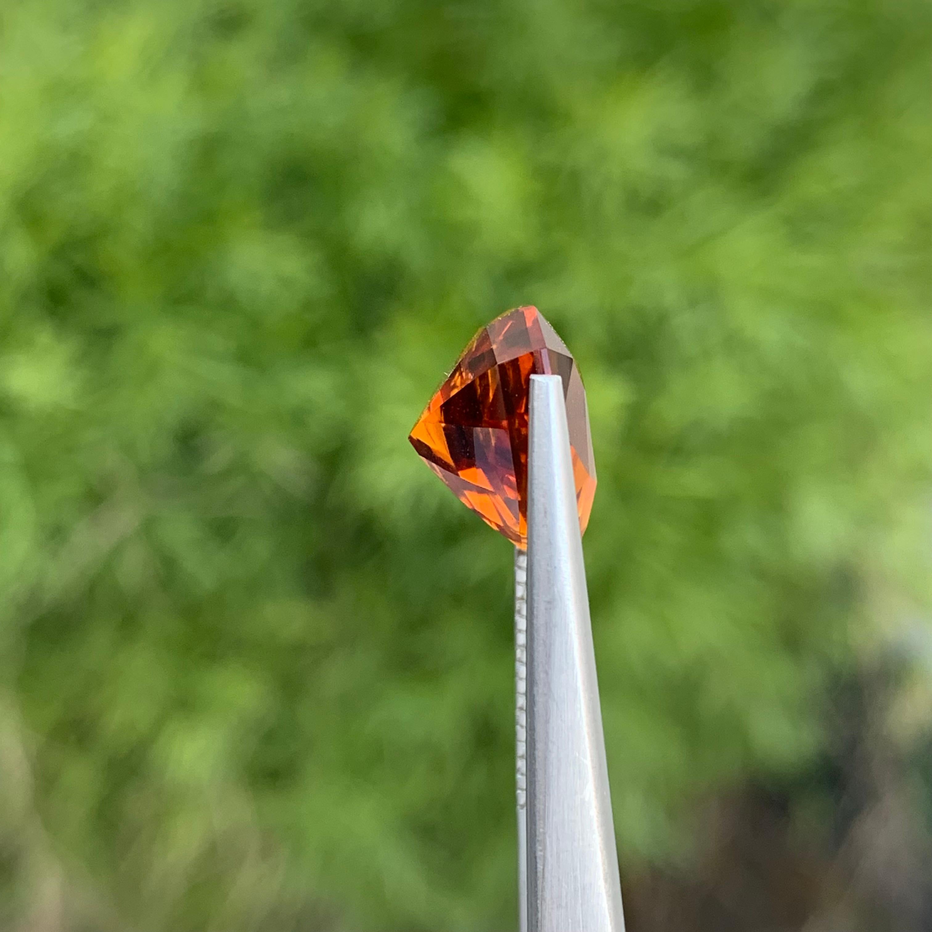 4,60 quilates de citrino mandarín naranja natural suelto fantasía anillo de corte de escudo Gema Artes y manualidades en venta
