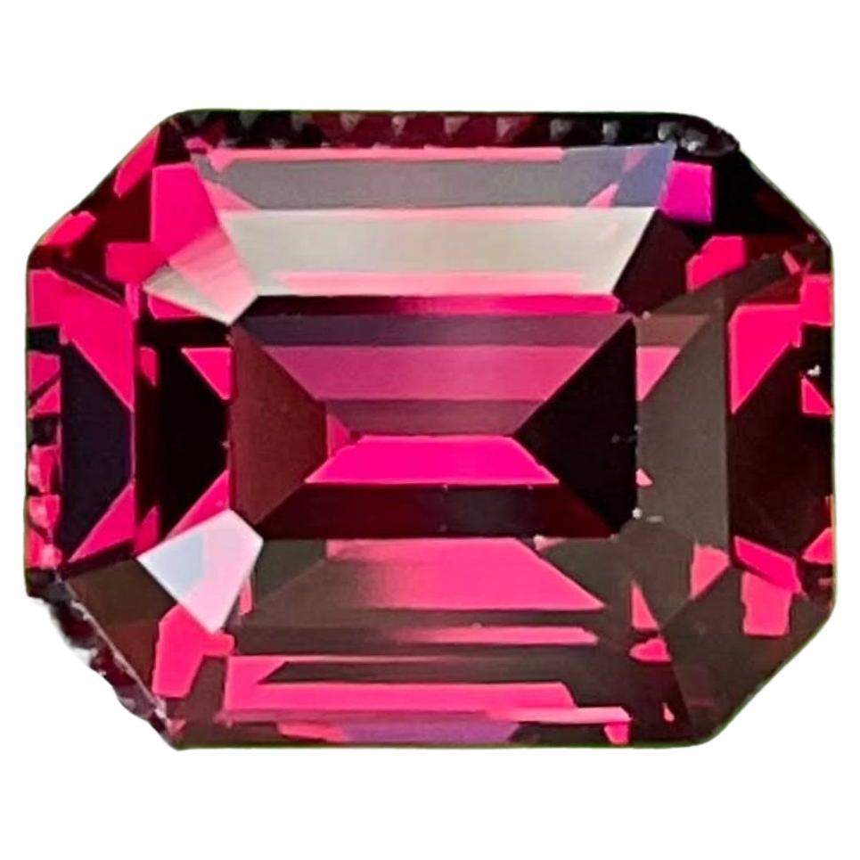 4.60 carats Pinkish Red Garnet Emerald Cut Natural Tanzanian Gemstone