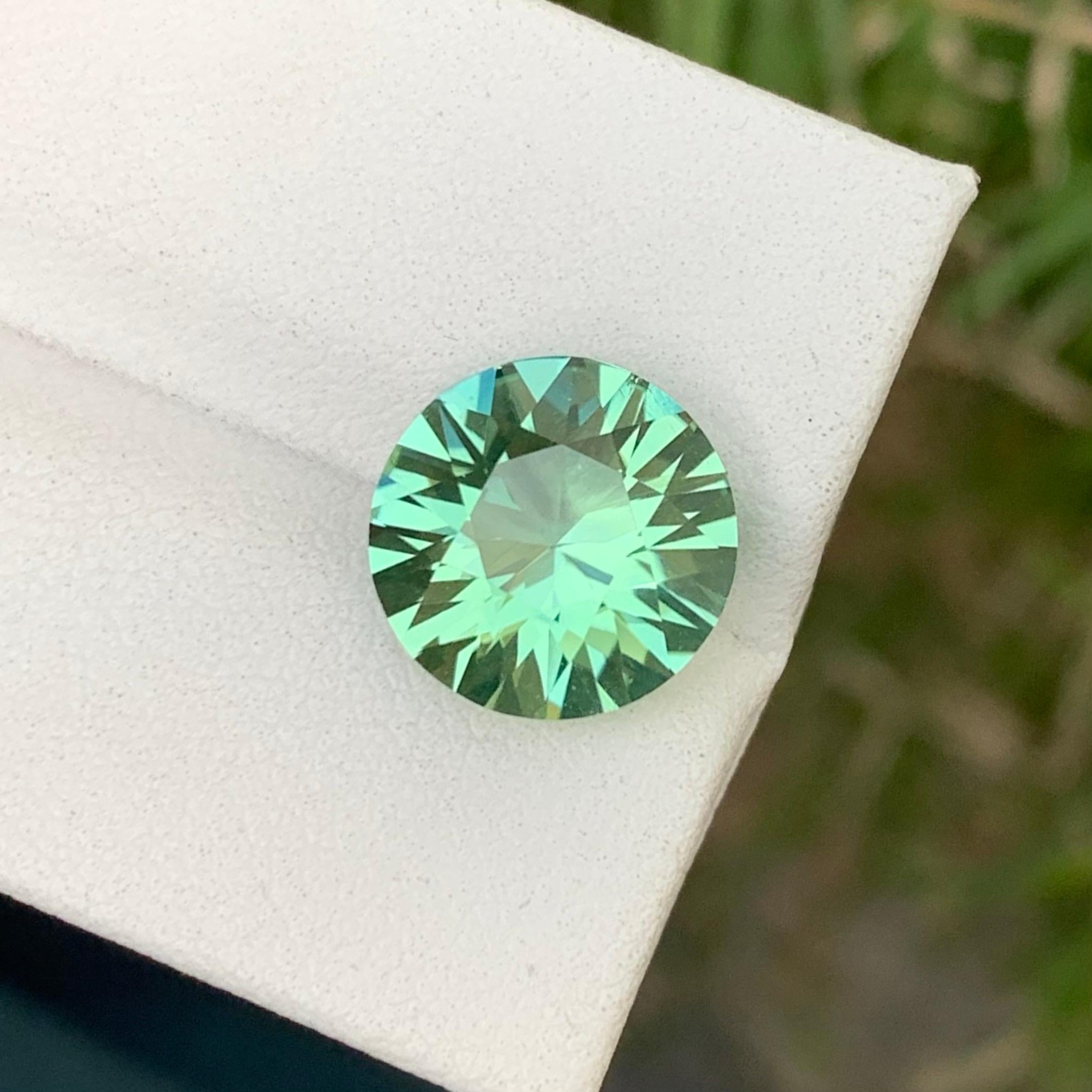 4,60 Quilates Gema de Anillo de Compromiso de Turmalina Suelta Redonda Menta Brillante Corte redondo en venta