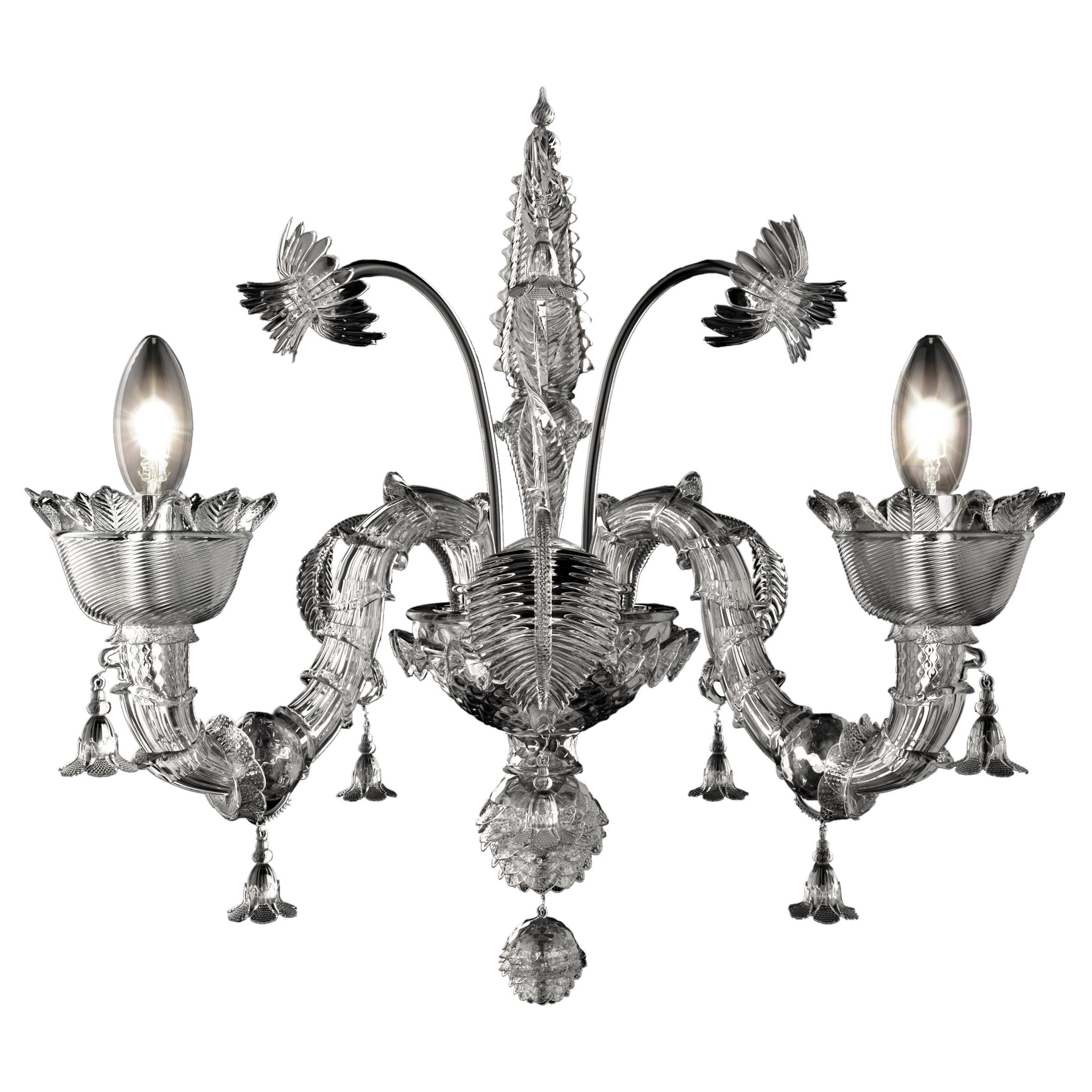 Clear (Crystal_CC) 4607 02 Wall Scone in Crystal Glass, by Barovier&Toso