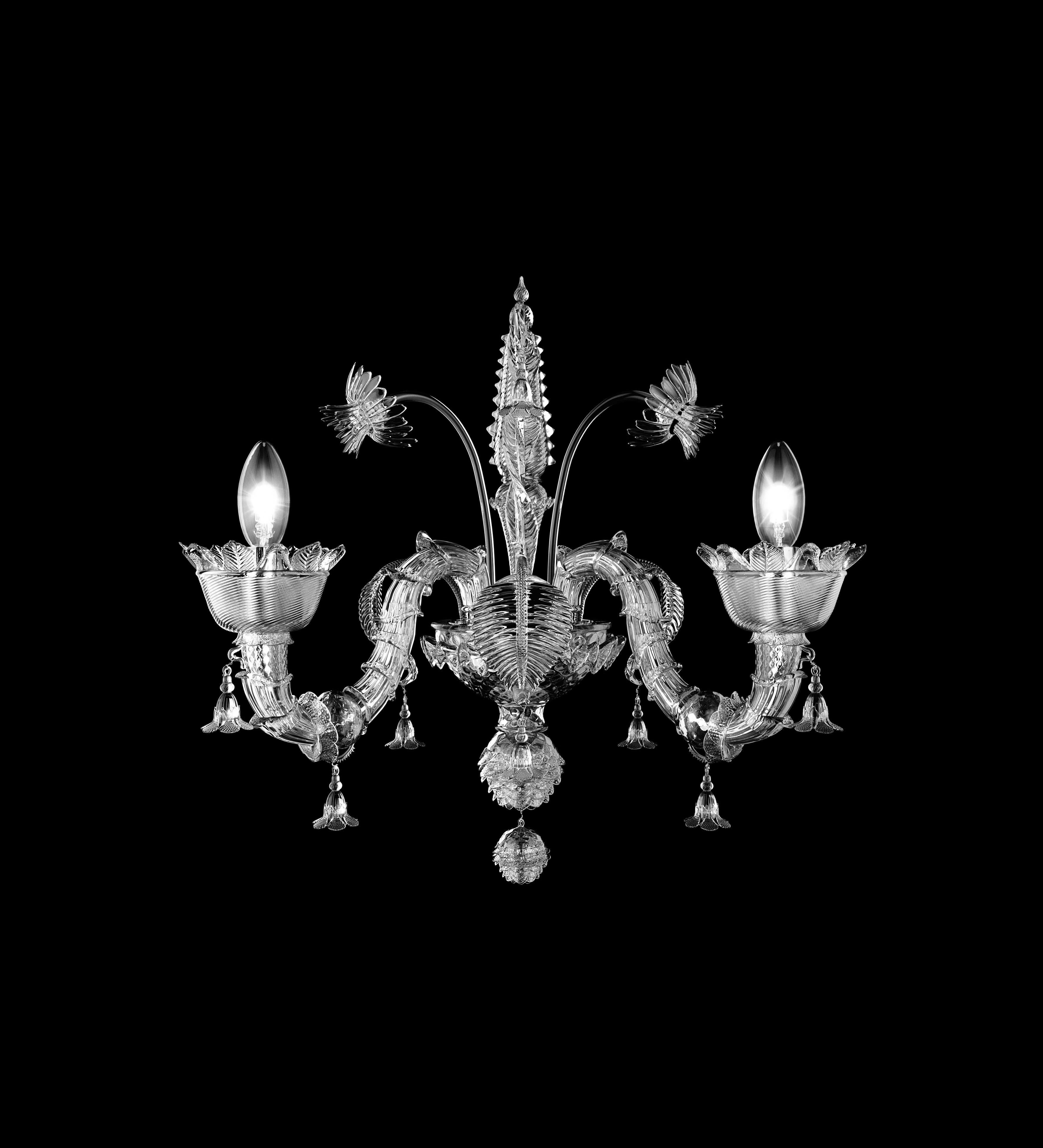 Clear (Crystal_CC) 4607 02 Wall Scone in Crystal Glass, by Barovier&Toso 3