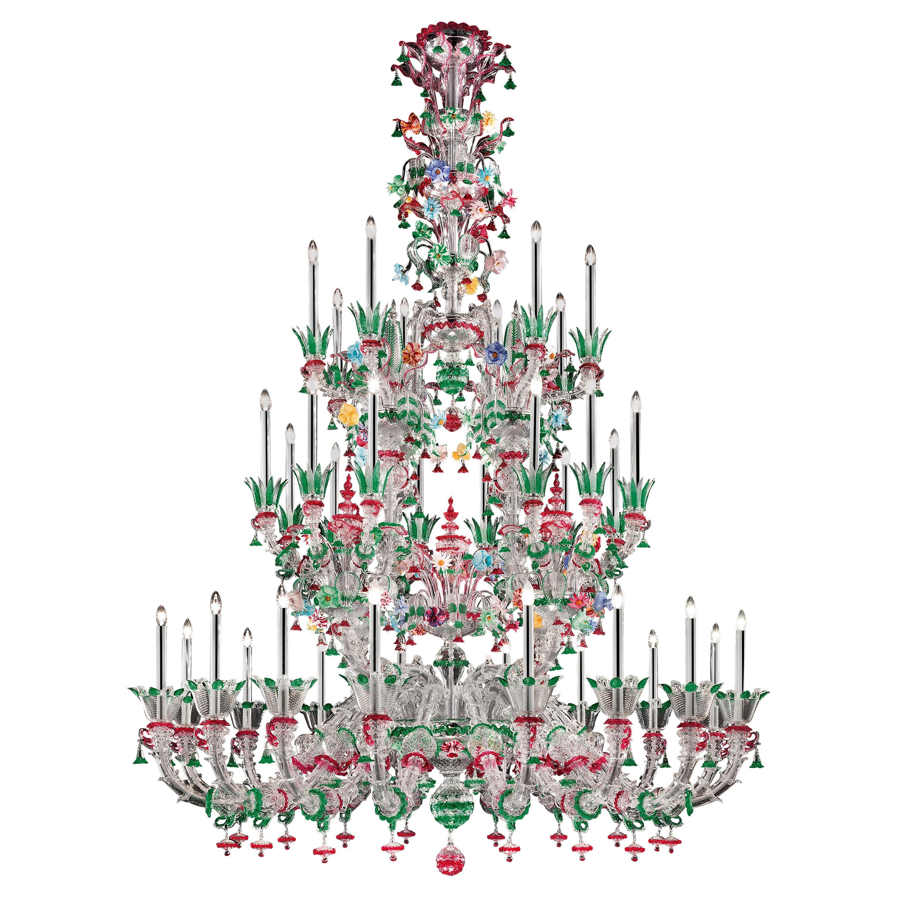 Multi (Polychrome_PC) 4607 36 Chandelier in Crystal Glass, by Barovier&Toso