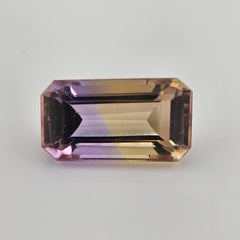 4,60ct. Zweifarbiger Ametrin im Smaragdschliff – violett und goldgelb