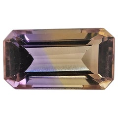 4,60ct. Zweifarbiger Ametrin im Smaragdschliff – violett und goldgelb