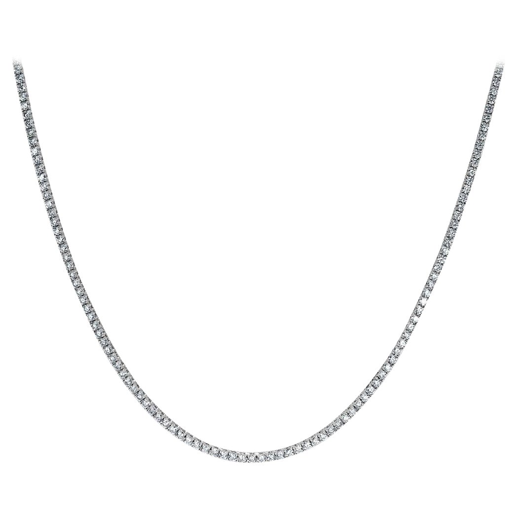 4.60ct Round Brilliant Cut Diamond Tennis Necklace in 14k White Gold