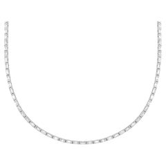 Tennis-Statement-Halskette aus 18 Karat Weißgold mit 4,60 Karat Diamanten im Baguetteschliff
