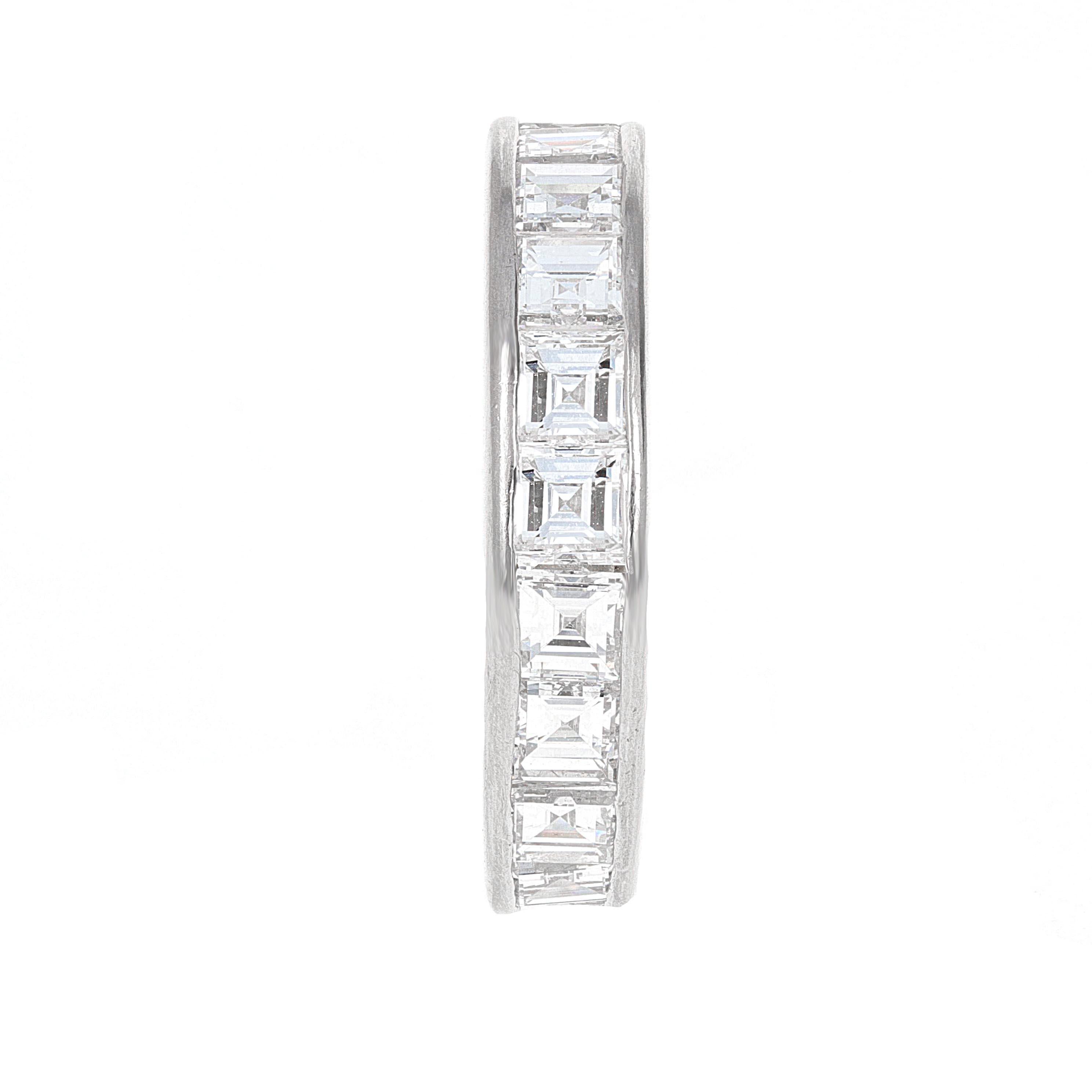 Modern 4.61 Carat Asscher Cut Diamond Engagement Eternity Band