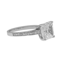 4.61 Carat Asscher Diamond Ring Brilliant White 18K White Gold Classic Statement