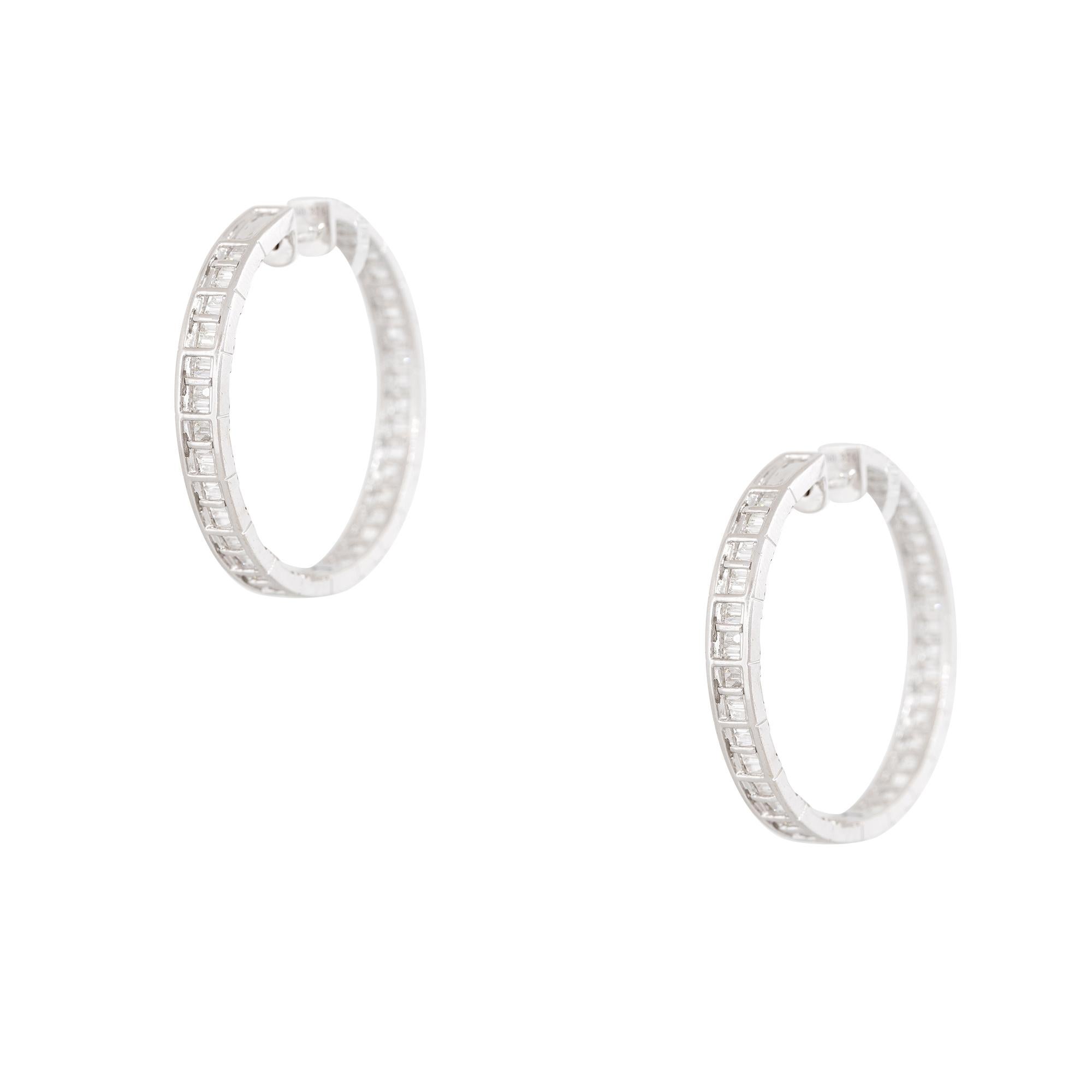 Women's 4.61 Carat Diamond Multi-Shape Hoop Earrings 18 Karat In Stock For Sale