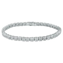 Pulsera de dos filas de diamantes de 4,60 quilates, oro blanco de 18 quilates