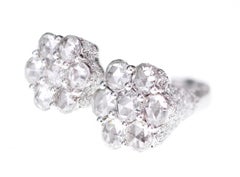 4.61 Carat Rose Cut Diamond Twin Ring