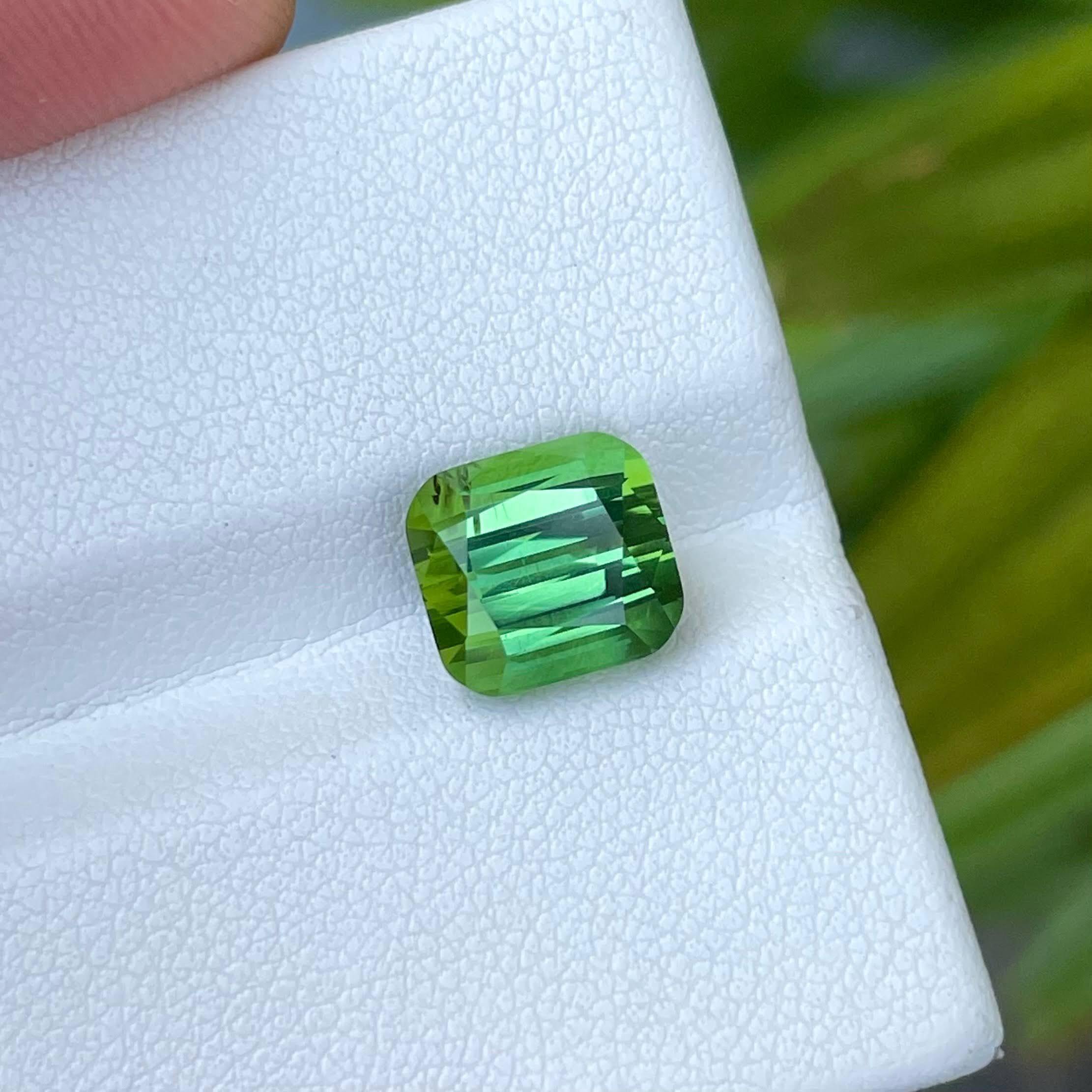 Modern 4.61 carats Loose Greenish Blue Tourmaline Cushion Cut Natural Afghani Gemstone For Sale