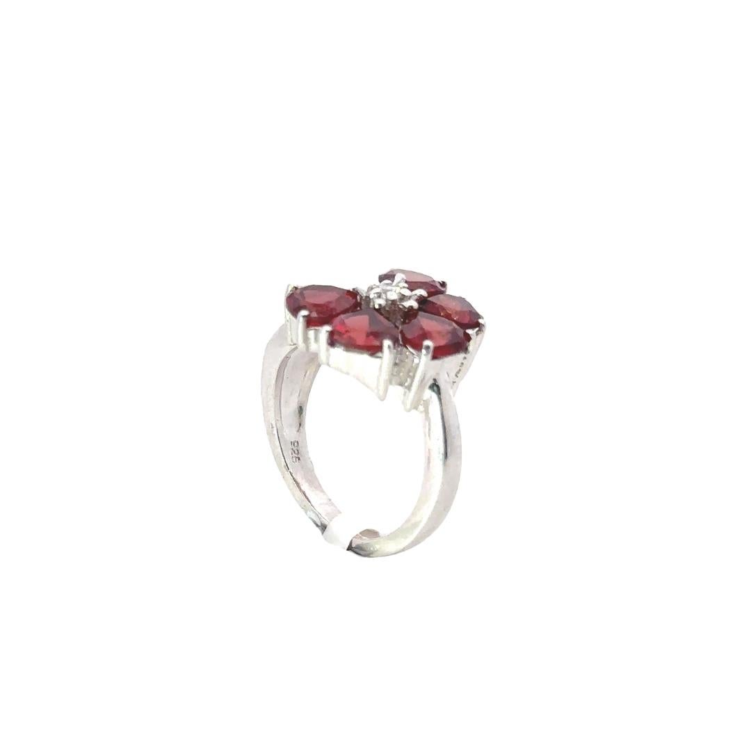 For Sale:  4.61 Carats Statement Red Garnet Ring in 925 Sterling Silver Christmas Gifts 3