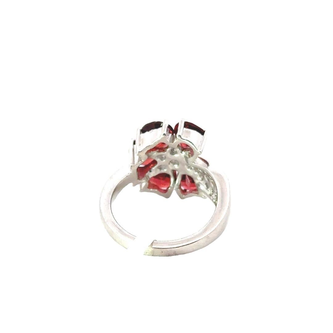For Sale:  4.61 Carats Statement Red Garnet Ring in 925 Sterling Silver Christmas Gifts 6