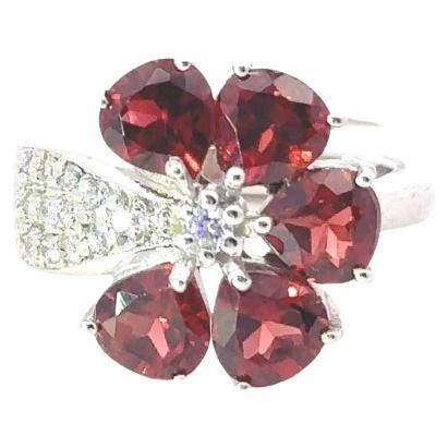 For Sale:  4.61 Carats Statement Red Garnet Ring in 925 Sterling Silver Christmas Gifts