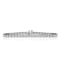 4.61ct Emerald Cut Diamond Tennis Bracelet in 18k White Gold