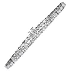 4.61ct Emerald Cut Diamond Tennis Bracelet in 18k White Gold