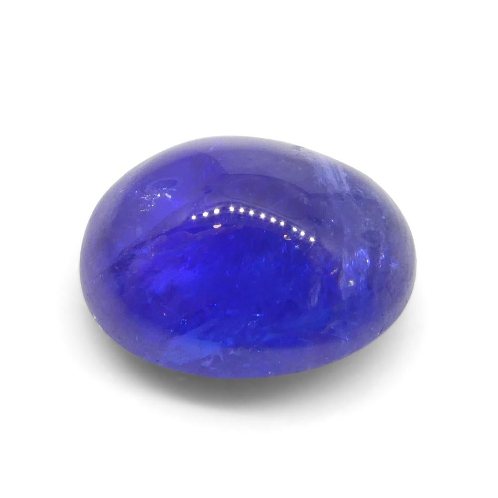 4.61ct Oval Sugarloaf Double Cabochon Violet Blue Tanzanite from Tanzania For Sale 7