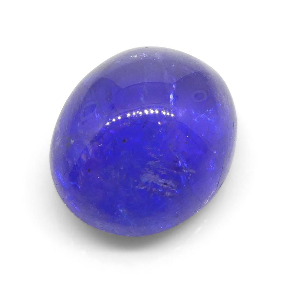 4.61ct Oval Sugarloaf Double Cabochon Violet Blue Tanzanite from Tanzania For Sale 8
