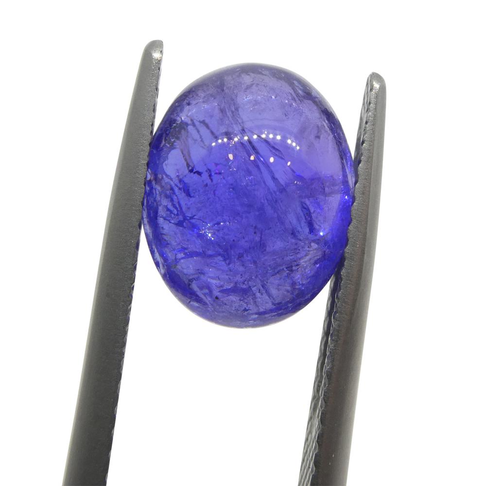 Oval Cut 4.61ct Oval Sugarloaf Double Cabochon Violet Blue Tanzanite from Tanzania For Sale